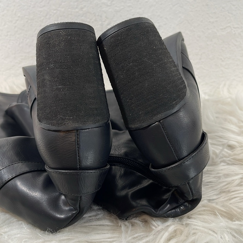 MIA 'Hamilton' Faux Leather Black Block Heeled Knee High Boots Sz 8.5 NEW - Picture 10 of 16